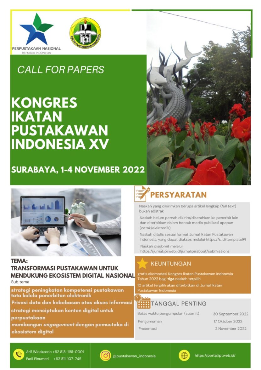 cfp seminar ilmiah nasional dan kongres IPI 2022